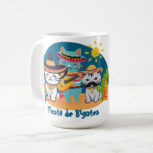 ビエスタ・デ・ビゴテス | メキシコ文化猫ギフト コーヒーマグカップ (正面左)
