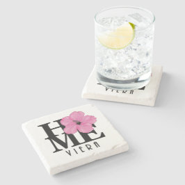 ビエラホームピンクハイビスカス ストーンコースター