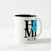 ビエラホームブルーハイビスカス110z ツートーンマグカップ (正面右)