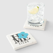 ビエラホームブルーハイビスカス ストーンコースター (横)