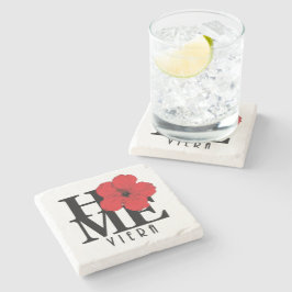 ビエラホームレッドハイビスカス ストーンコースター