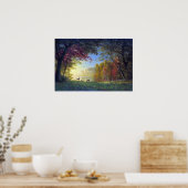 ビエルシュタットインディアンサンセットディアバイアレイク ポスター (キッチン)