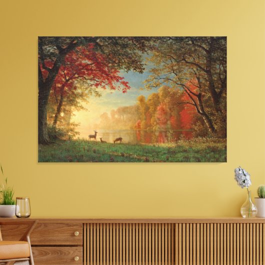 ビエルシュタットサンセットディアレイク絵画ズ キャンバスプリント (インサイチュ (リビング))