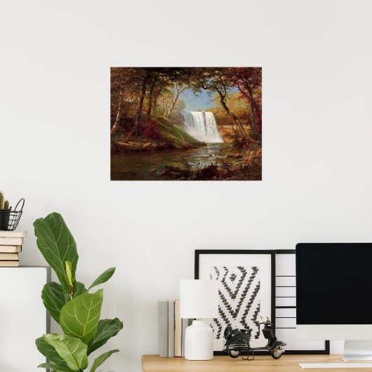 ビエルシュタットミンネハハ滝絵画ズ ポスター (ホームオフィス)