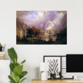 ビエルシュタットロッキーマウンテン絵画ランドスケーズ ポスター (ホームオフィス)