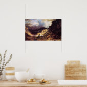 ビエルシュタット・アルバートの岩の山の嵐 ポスター (キッチン)