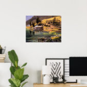 ビエルシュタット – 魚釣りと狩りキャンプ，アラスカ ポスター (ホームオフィス)