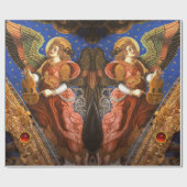 ビエル・クリスマスを迎える音楽を作る天使 ラッピングペーパー (フラット)