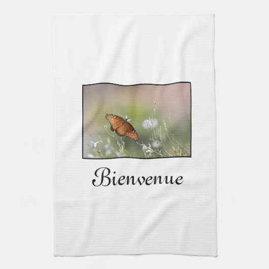 ビエンベニュー（ようこそ）蝶クイーン キッチンタオル (縦)