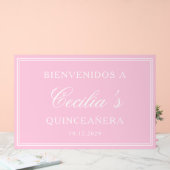 ビエンヴェニドスアラキンセアニラピンクウェルカム誕生日 アクリルサイン (ウェディング)