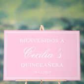 ビエンヴェニドスアラキンセアニラピンクウェルカム誕生日 アクリルサイン (ニュートラル)