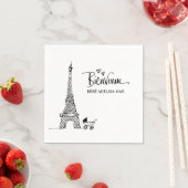 ビエンヴェネーションパリドードルスケッチベビーシャワー スタンダードカクテルナプキン (インサイチュ)