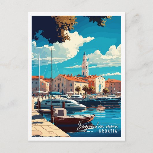 ビオグラードna moruクロアチアヴィンテージ旅行 ポストカード (正面)