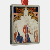 ビオラおよびタンブリンを遊んでいるミュージシャン メタルオーナメント (右)