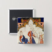 ビオラおよびタンブリンを遊んでいるミュージシャン 缶バッジ (正面&裏面)