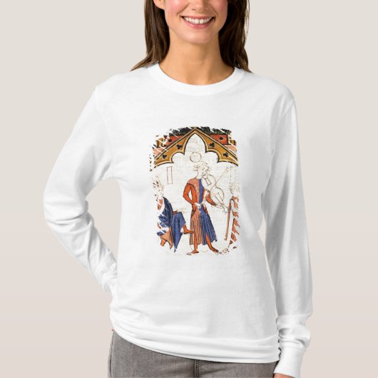 ビオラおよびタンブリンを遊んでいるミュージシャン Tシャツ (正面)