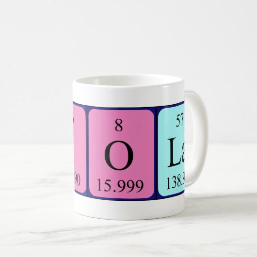 ビオラの周期表の名前のマグ コーヒーマグカップ (正面右)