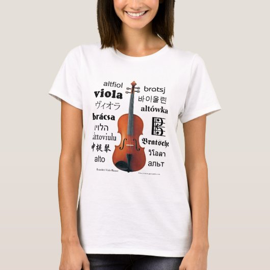 ビオラ翻訳 Tシャツ (正面)
