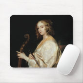 ビオラdaビオラダガンバを遊んでいる若い女性 マウスパッド (マウス)