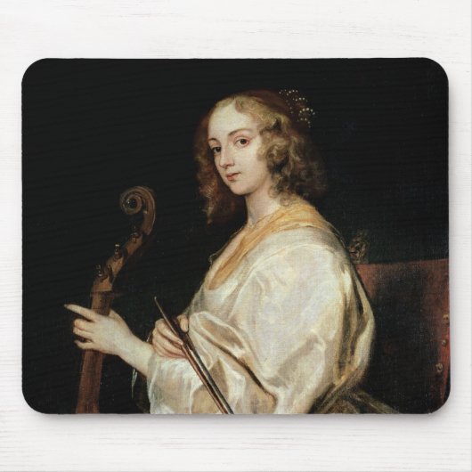 ビオラdaビオラダガンバを遊んでいる若い女性 マウスパッド (正面)