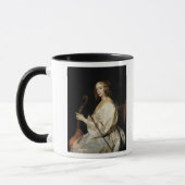 ビオラdaビオラダガンバを遊んでいる若い女性 マグカップ (左)