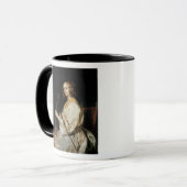 ビオラdaビオラダガンバを遊んでいる若い女性 マグカップ (正面左)