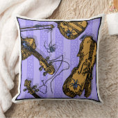 ビオリンとスパイダーズ – ポップ・アートのゴシック悪夢スクエア クッション (ブランケット)