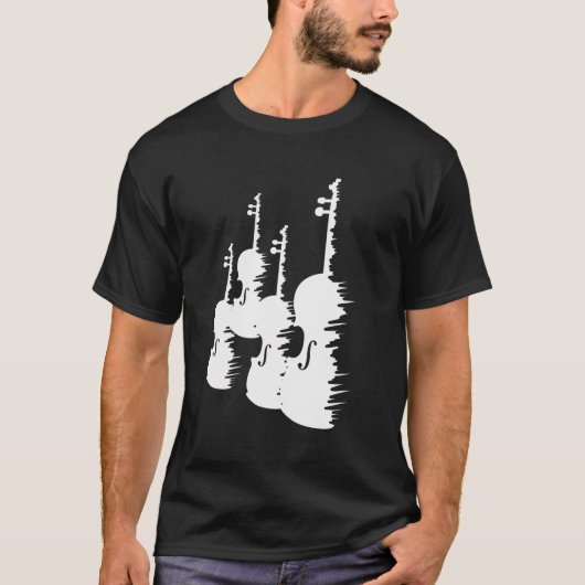 ビオリンスケッチヴァイオリン愛好家フィドル Tシャツ (正面)