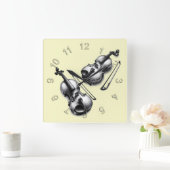 ビオリン スクエア壁時計 (ホーム)