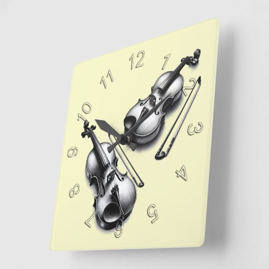 ビオリン スクエア壁時計 (傾斜)