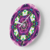 ビオレット万華鏡のように千変万化するパターン ラージ壁時計 (傾斜)