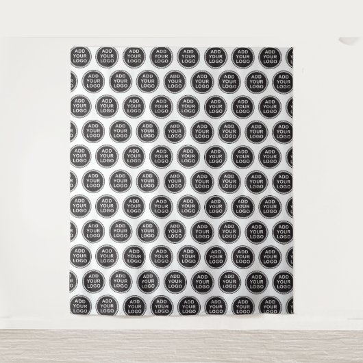 ビカスタムジネスロゴのパターン（の模様が）ある背景 タペストリー (正面)