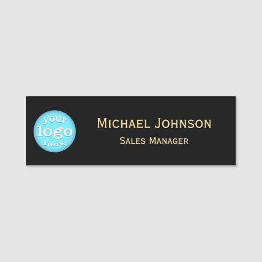 ビカスタムジネスロゴプロフェッショナルモダン従業員 名札 (正面)