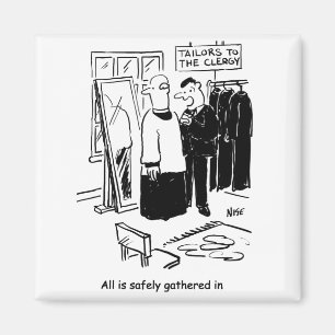 ビカールはカソックに合う教会の漫画を持つ マグネット