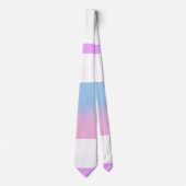 ビガンピンクブルーホワイトストライプのLGBT ネクタイ (正面)