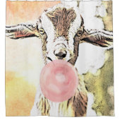 ビガースバイライフベビートゲンブルグヤギのバブルガム シャワーカーテン (正面)