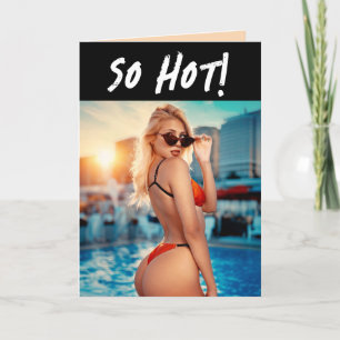 ビキニおもしろいガールオンザヒル誕生日カード シーズンカード