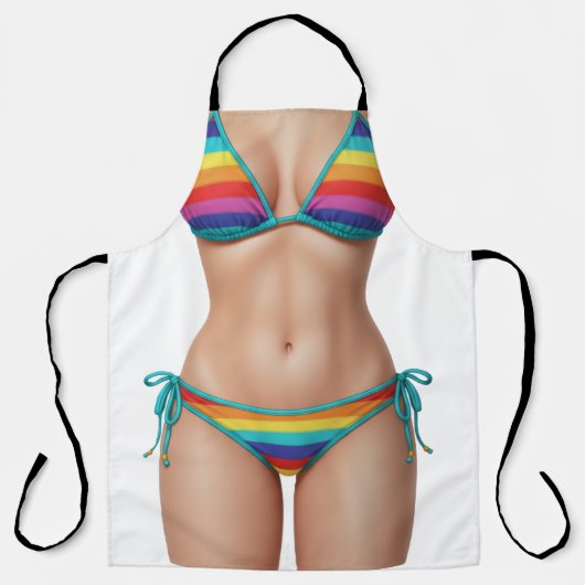 ビキニおもしろいグリルエプロン – BBQノベルティギフト エプロン (正面)