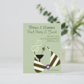 ビキニおよびマルティーニのプールのパーティの招待状 インビテーションポストカード (スタンド正面)