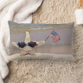 ビキニとアメリカ国旗 ランバークッション (ブランケット)