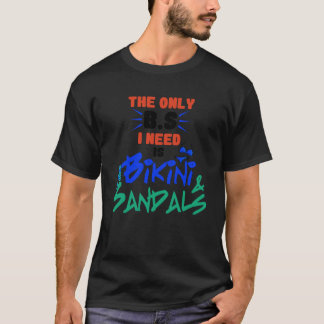 ビキニとサンダルズプールパーティーのみ Tシャツ
