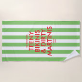 ビキニとダーティマーティン ザバッハクラブ ストライプ ビーチタオル (正面)