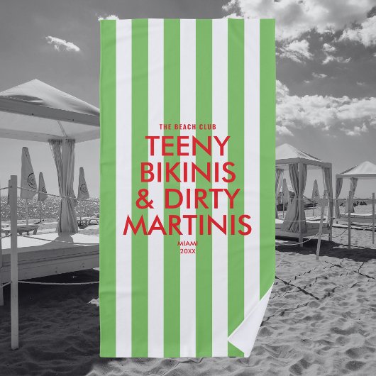 ビキニとダーティマーティン ザバッハクラブ ストライプ ビーチタオル