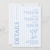 ビキニとマティーニのグリーン独身最後の週末招待状 招待状 (裏面)