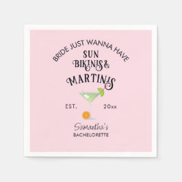 ビキニとマティーニのトロピカルビーチ独身最後の夜 スタンダードカクテルナプキン