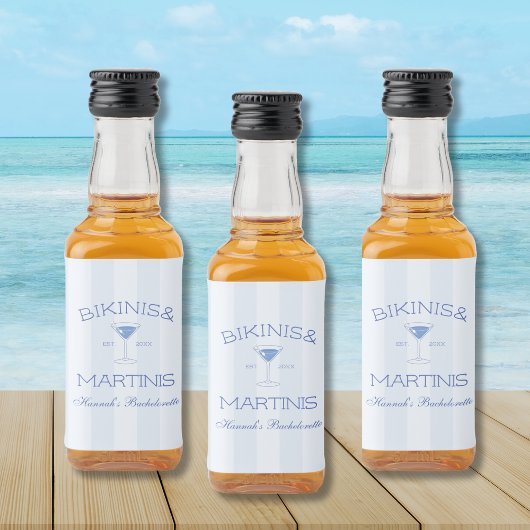ビキニとマティーニのビーチ バチェロレッテパーティー リキュールボトルラベル