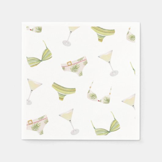 ビキニとマティーニのブライズシャワーパーティー スタンダードカクテルナプキン (正面)