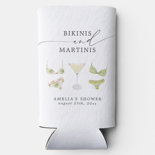ビキニとマティーニのブライズシャワーパーティー スリム缶クーラー (裏面)