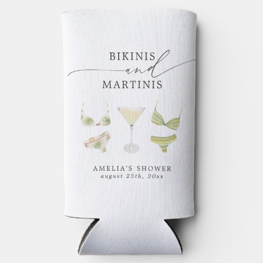 ビキニとマティーニのブライズシャワーパーティー スリム缶クーラー (正面)