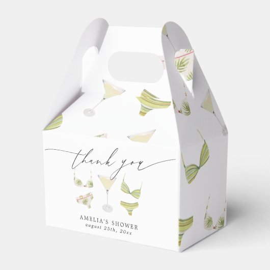 ビキニとマティーニのブライズシャワーパーティー フェイバーボックス (正面サイド)